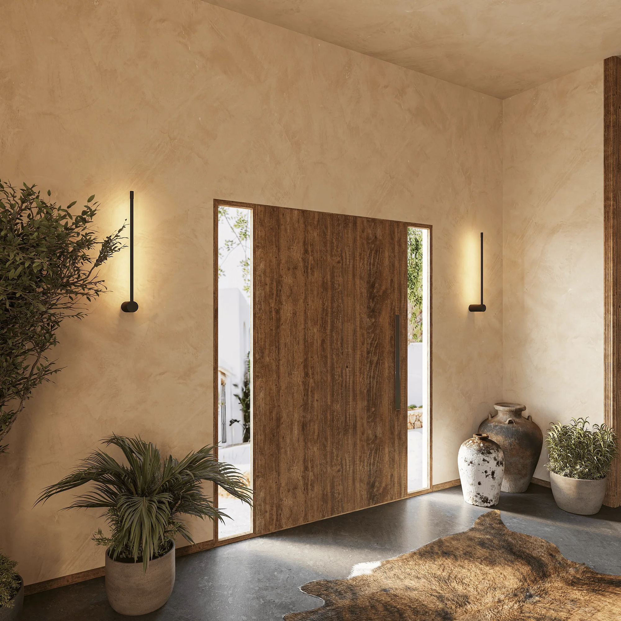 Minimalistische LED Wandleuchte PERSEIS Klein Schwarz 2