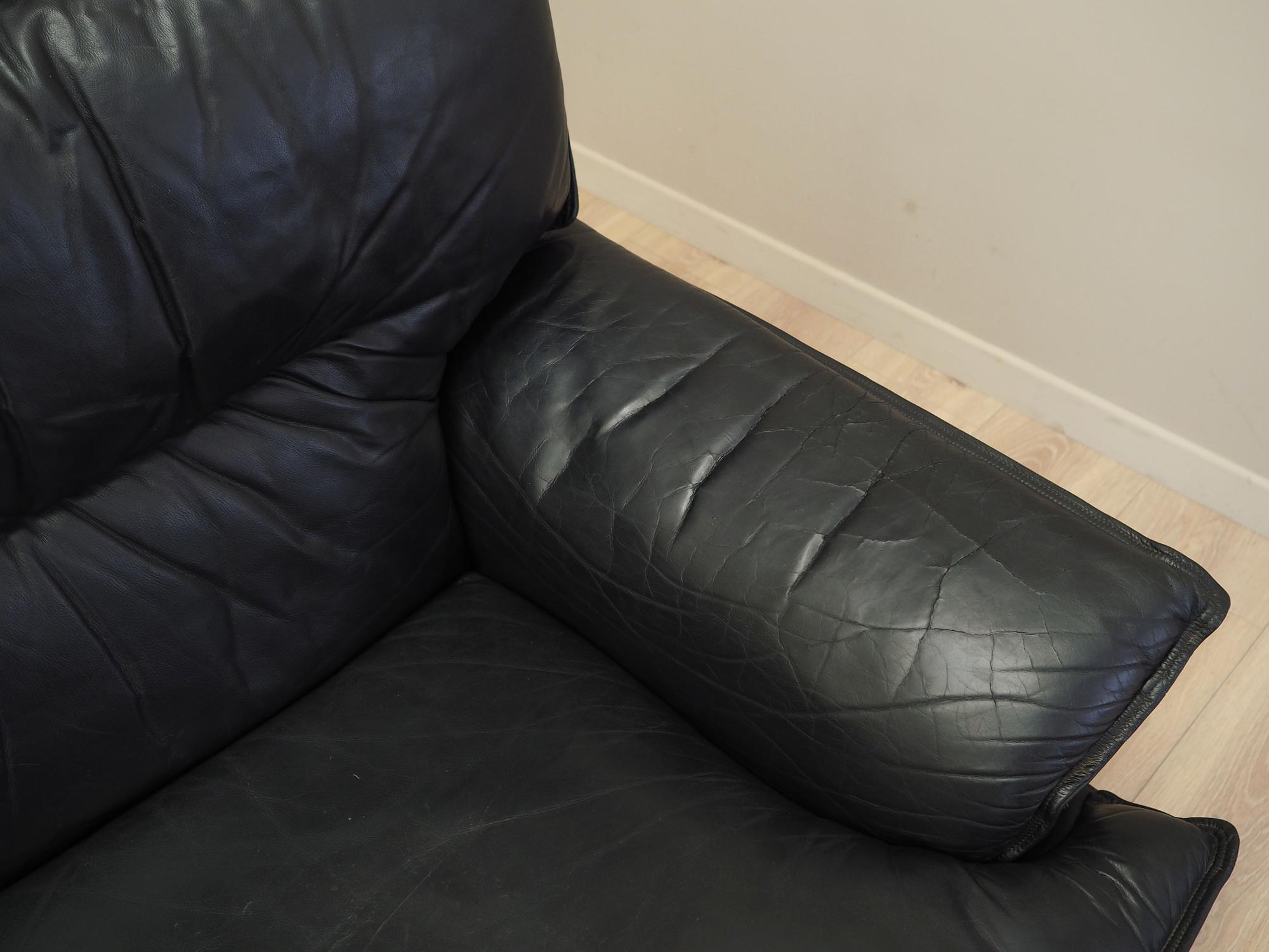 Modular sofa leather black 1960s 8