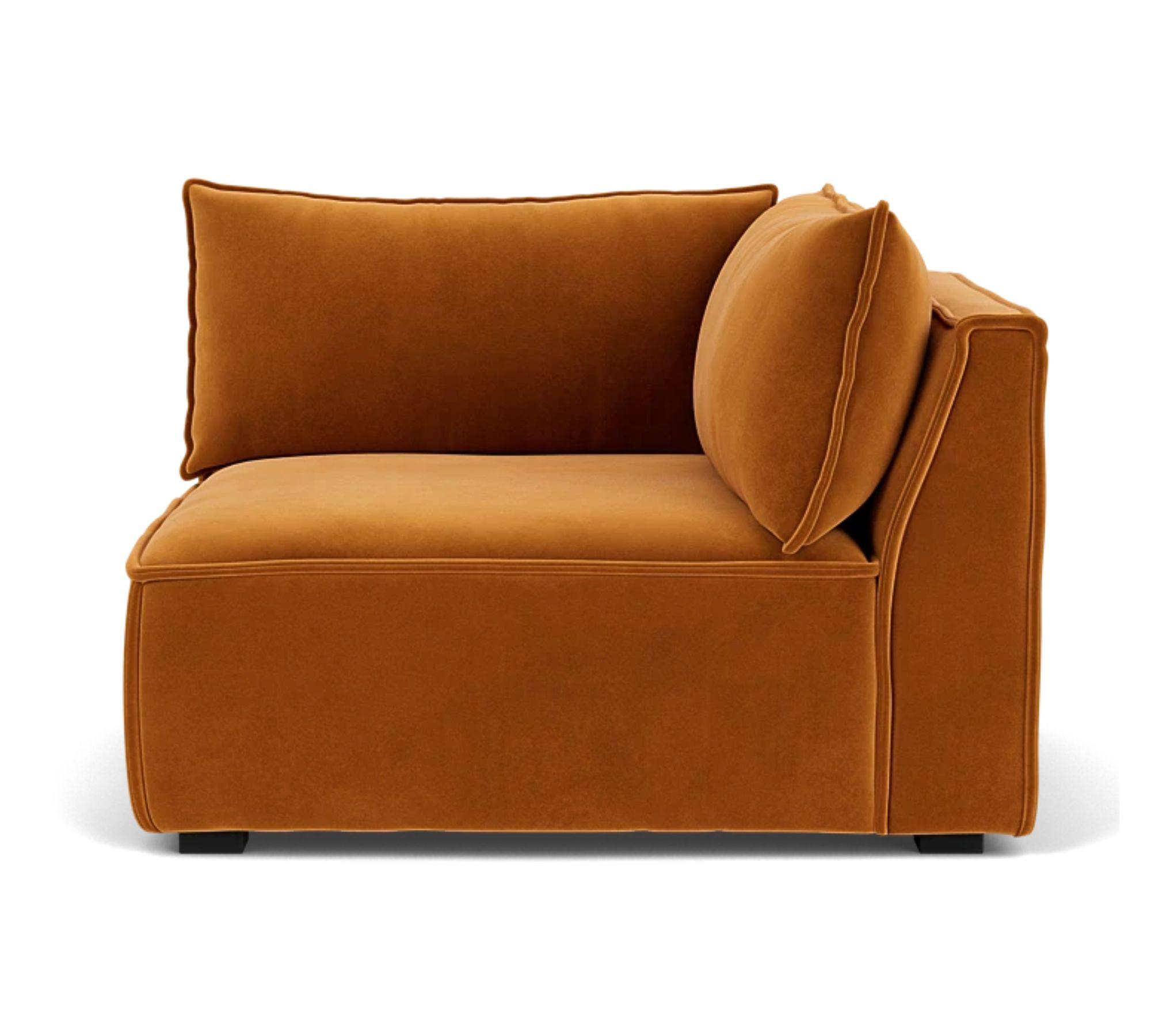 Daphne 1-Sitzer Eckmodul Links Velour Matt Amber 1