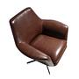 Cognac brown leather swivel armchair 5093 6