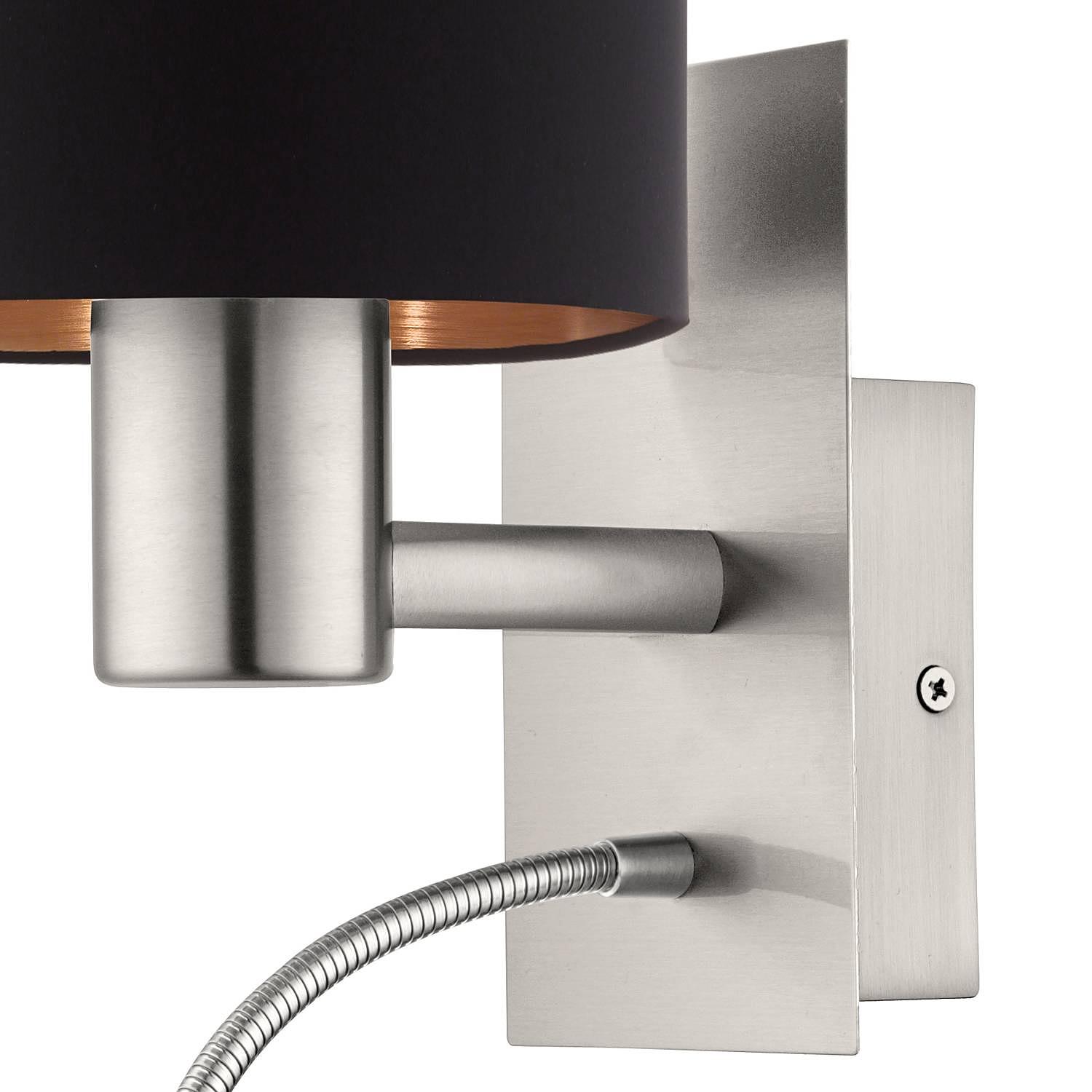 LED Wall Light Mixed Fabric Steel 2-flame 4