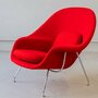 2x Vintage Eero Saarinen Womb Chair Sessel Wolle Stahl Rot 1