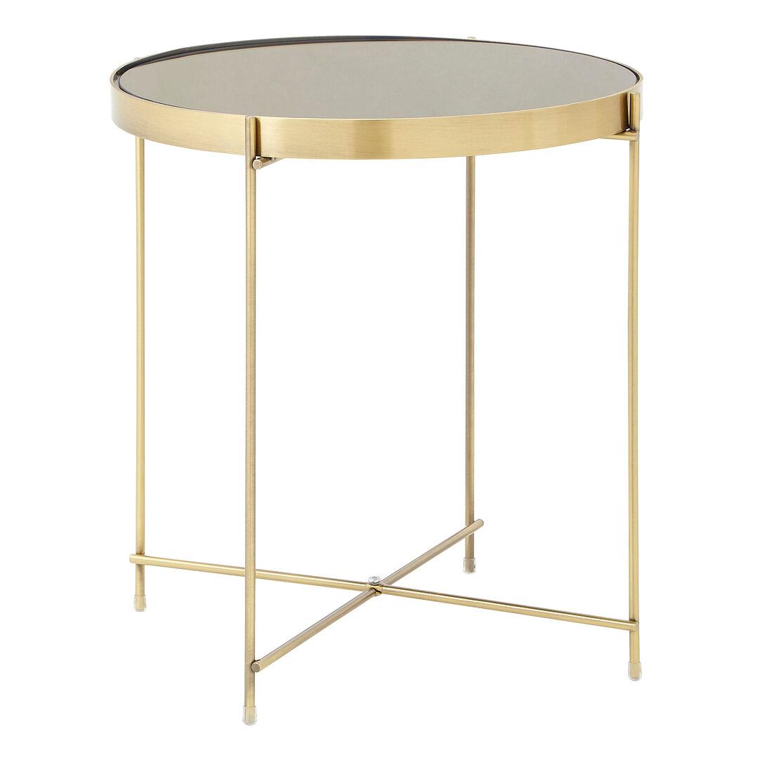 Allure Round Side Table Metal Glass Gold 0