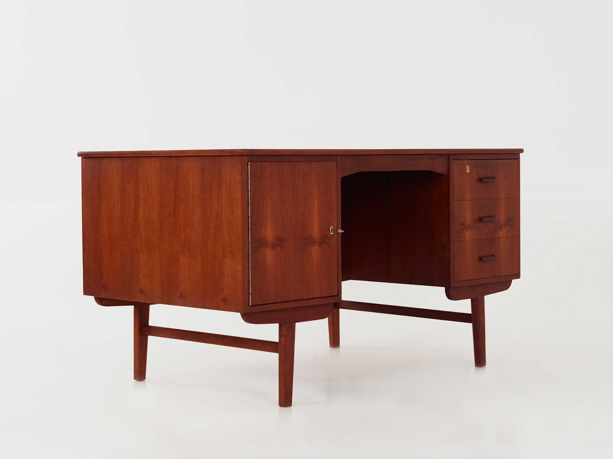 Vintage Desk Teak Wood Brown 1970s 4