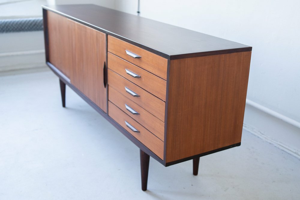 Vintage Otto Wagner Sideboard Teakholz Braun 3