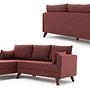 Bella Sofa Récamiere Links mit Hocker Rot 5