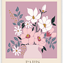 Flower Market Paris Kunstdruck mit Rahmen Mehrfarbig 1