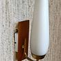 Wand- und Pendelleuchte-Set Teakholz Opalglas 1