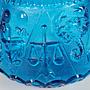 Vintage Vase Glas Blau 1960er Jahre  2