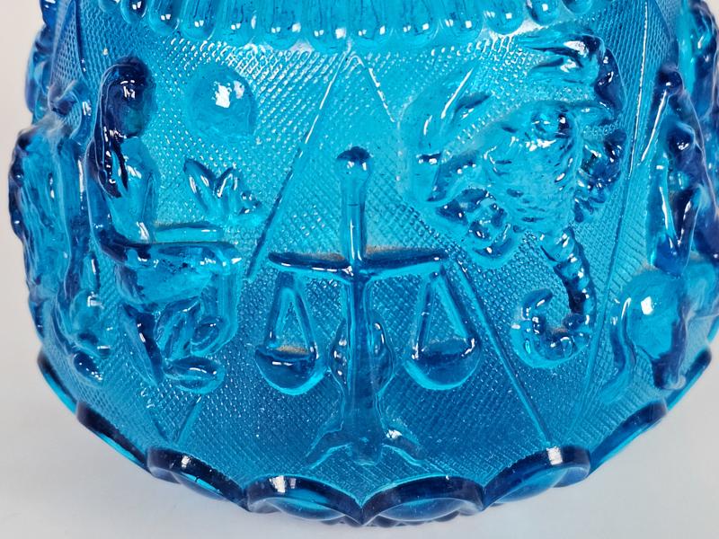 Vintage Vase Glas Blau 1960er Jahre  2