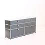 Sideboard 3x3 mit Flügeltüren & Schiebeschubladen Silbergrau 4