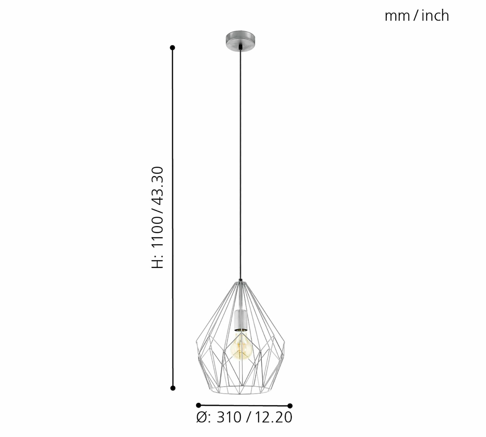 Pendant light 1-light powder-coated steel 2
