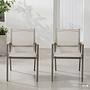 Garden Chair Alora Set of 2 Steel Olefin Taupe 0