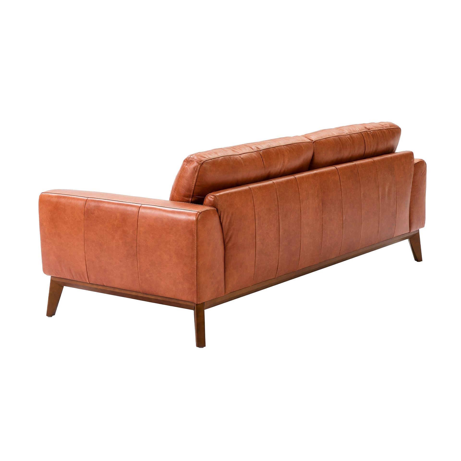 ANGEL CERDÁ Brown leather 3-seater sofa 4