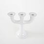 Candlestick Ceramic White 1970s 3