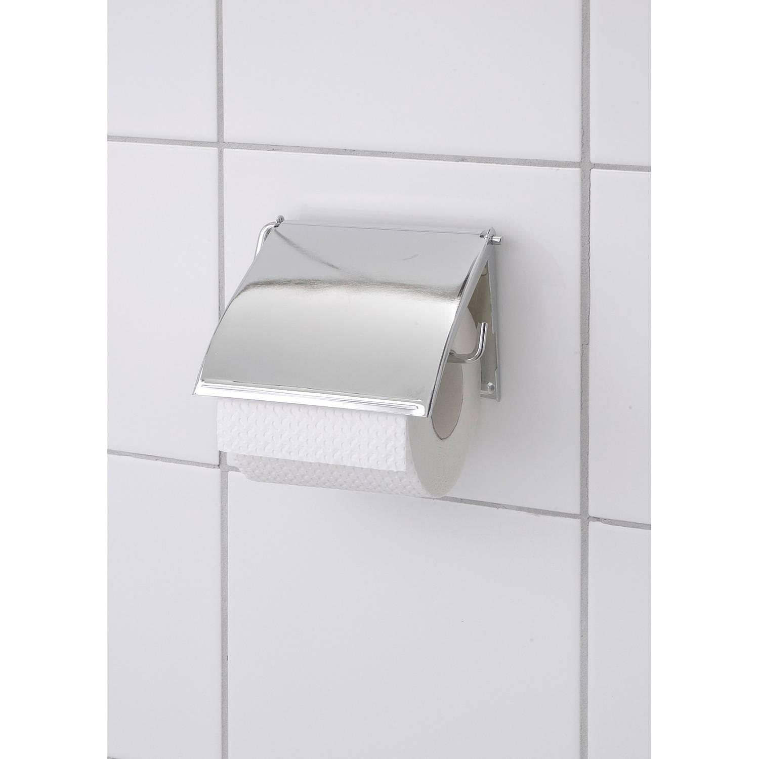 Toilet paper holder cover steel silver 2