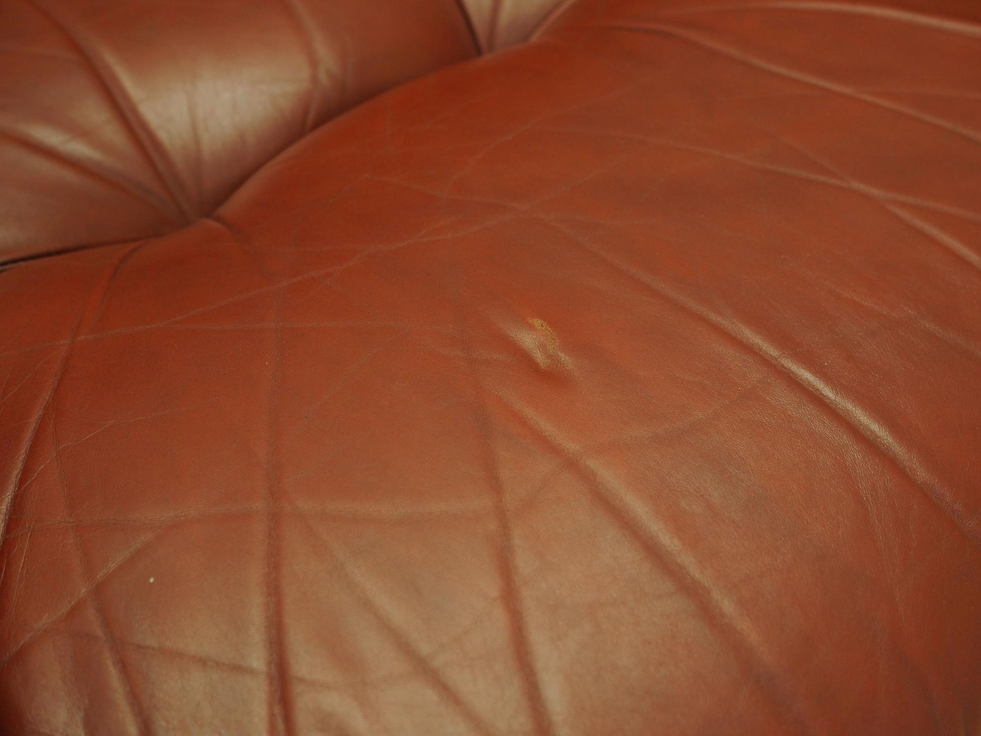 Sessel Leder Weinrot 1970er Jahre 10