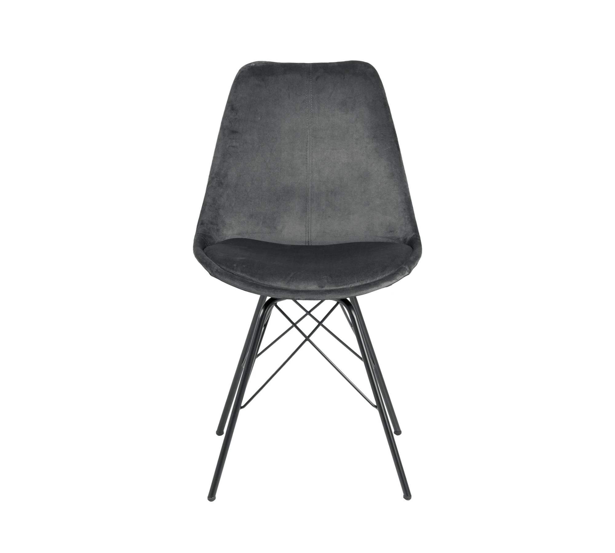 2x Esszimmerstuhl Samt Eisen Schwarz 1