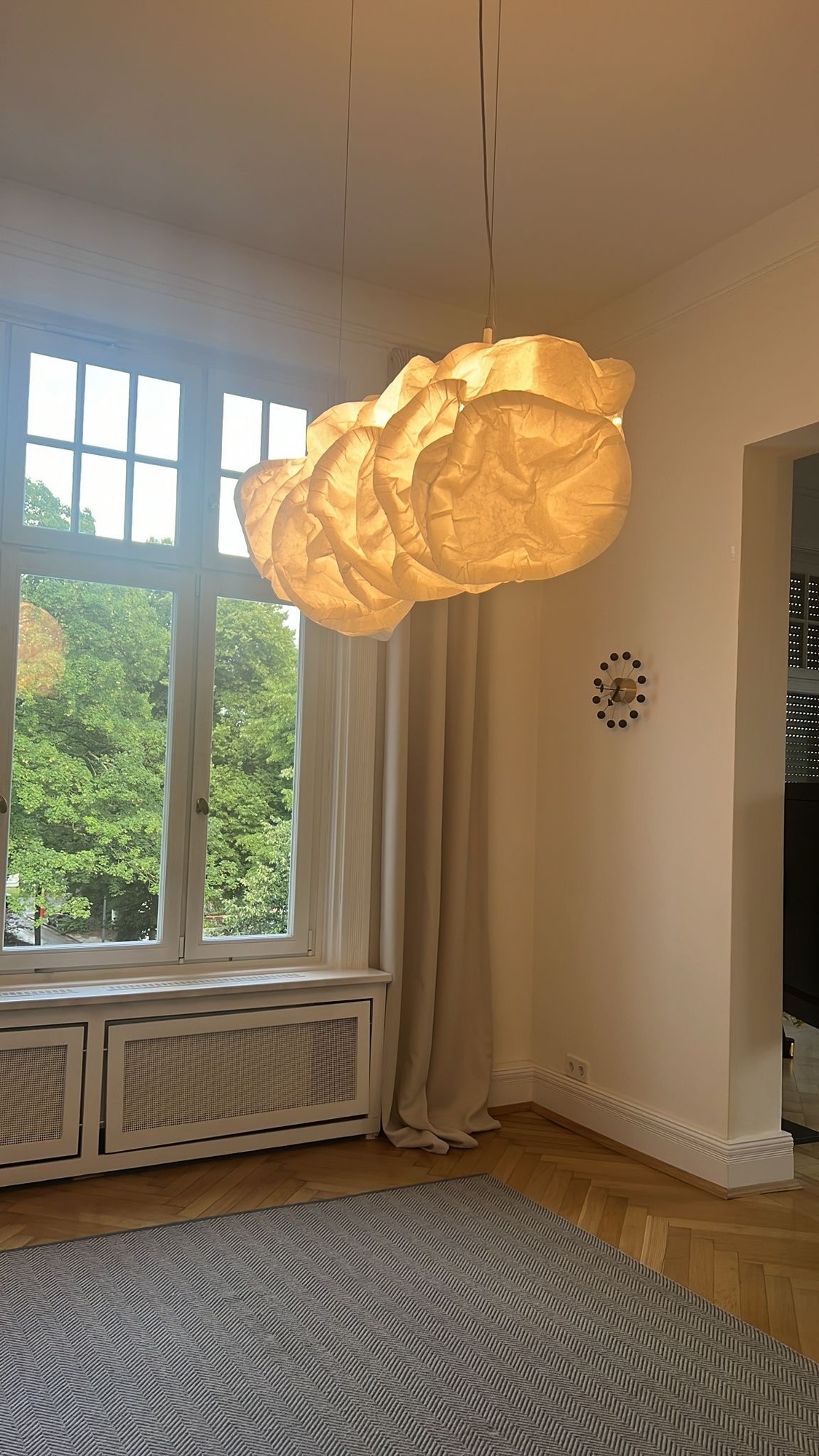 Cloud LED Pendelleuchte XL Polyester Creme 1
