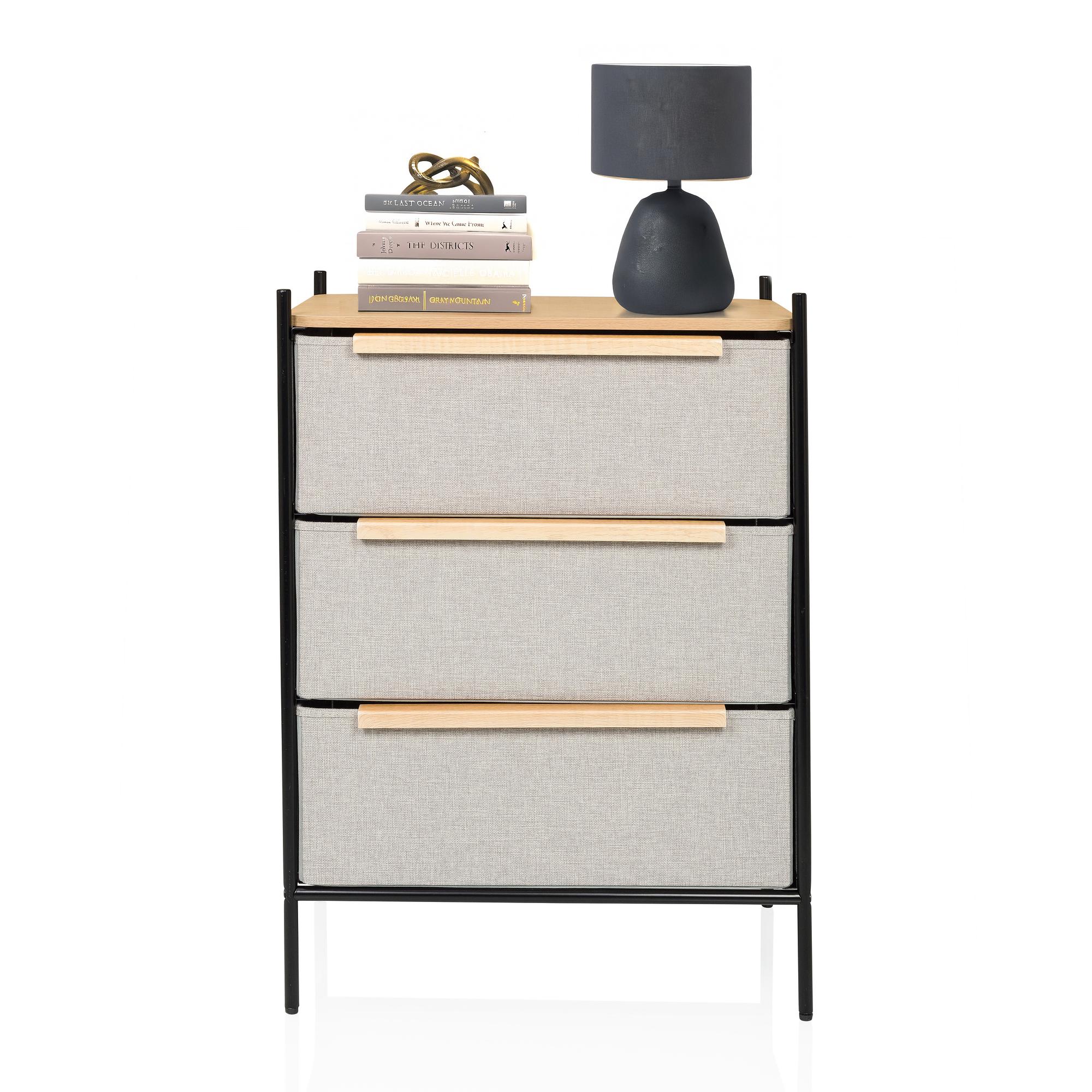 Chest of drawers STUVAR 58x40x79cm 3 drawers taupe hjh LIVING 1