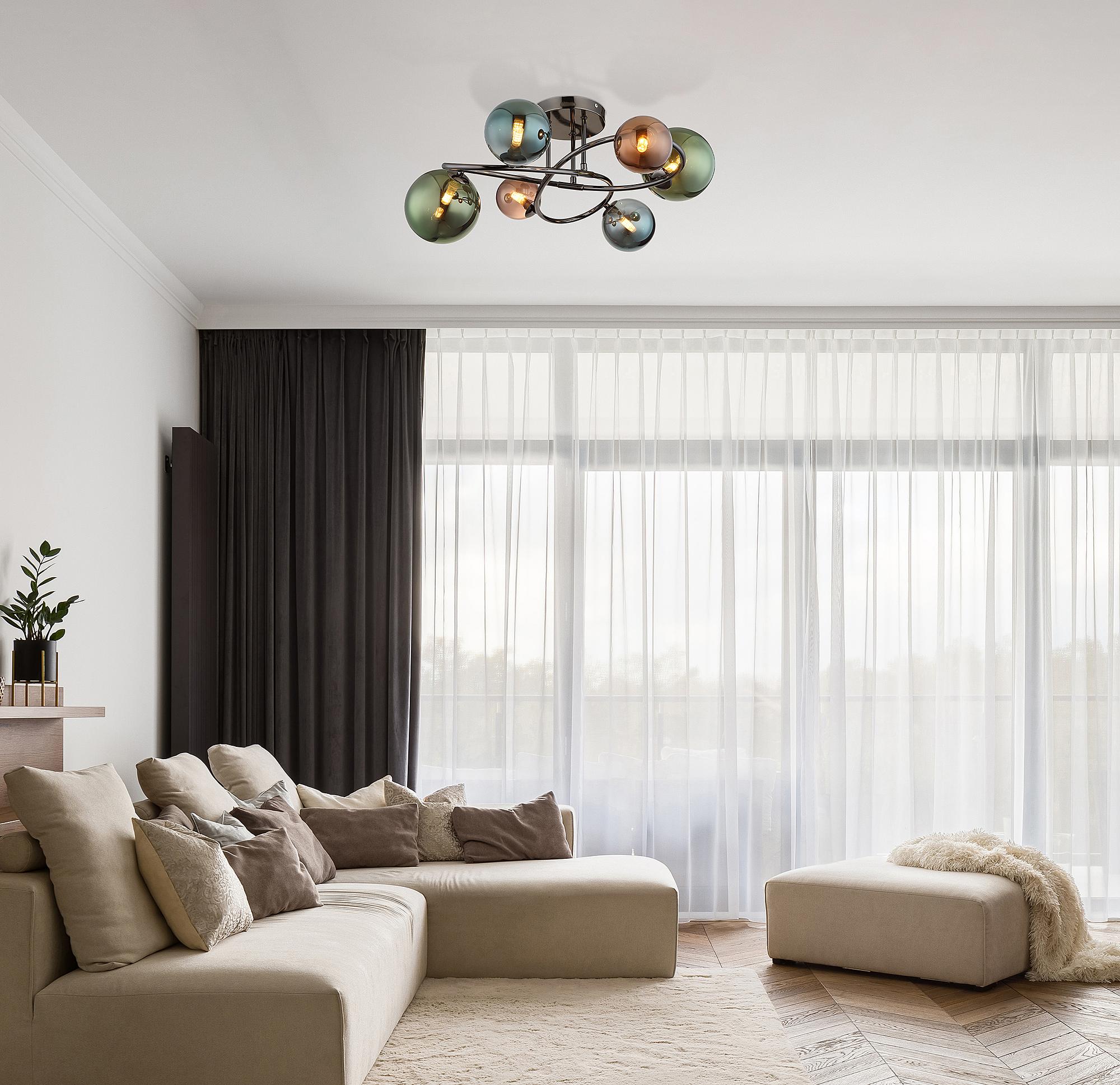 Riha Typ I LED-Deckenleuchte Farbglas Eisen Mehrfarbig 2