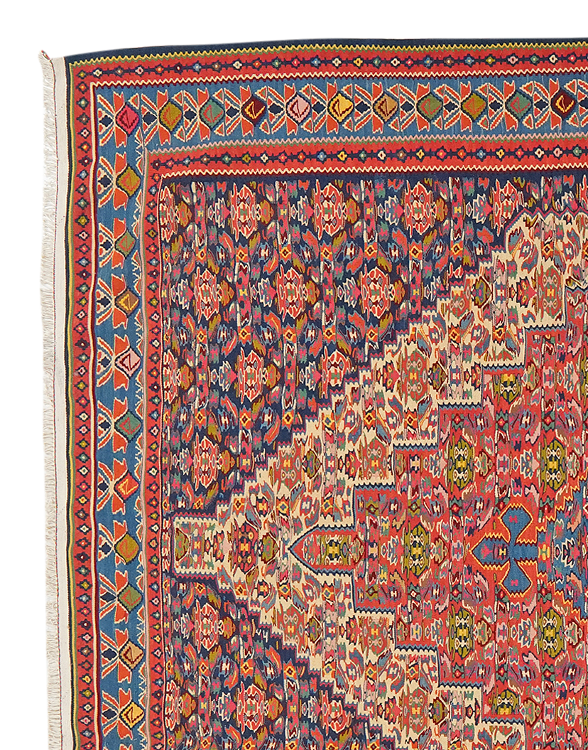 Kilim Senneh Teppich Braun 1