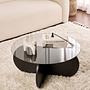 Aeris Coffee table Woodblack Transparent Ø75cm 1
