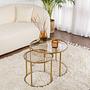 2x Gold Coffee Table Set Gold Transparent Ø80cm Ø60cm Ø42cm 1