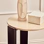 Palermo Runder Beistelltisch Marmorplatte Creme Schwarz 2