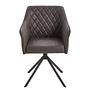Armchair VALEI Set of 2 Swivel Faux Leather Grey 4