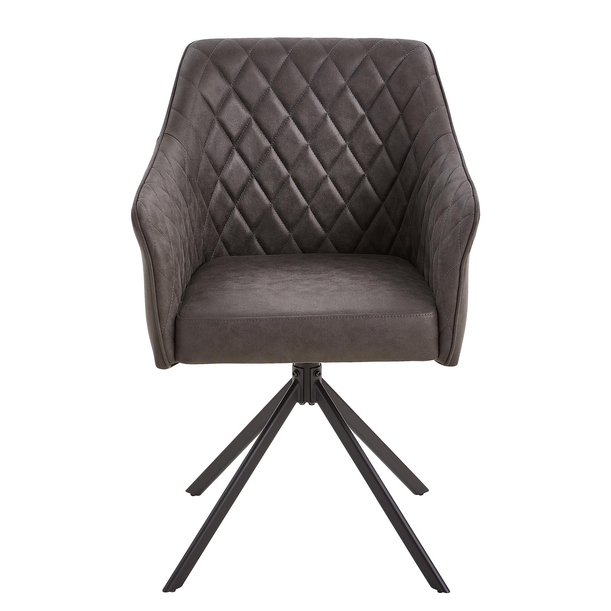 Armchair VALEI Set of 2 Swivel Faux Leather Grey 4