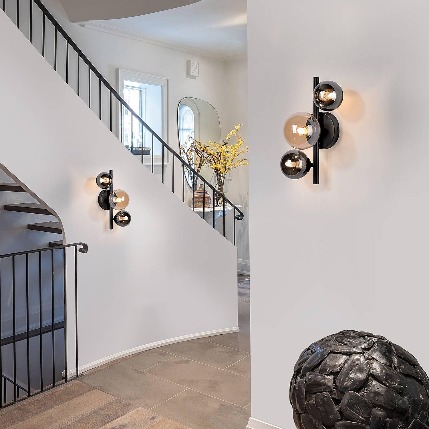 LED Wall Lamp Popsicle Smoked Glass Black 3