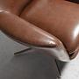 Cognac brown leather swivel armchair 5093 4