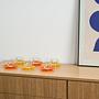 Glass Cup Set Multicolored 1970s 1