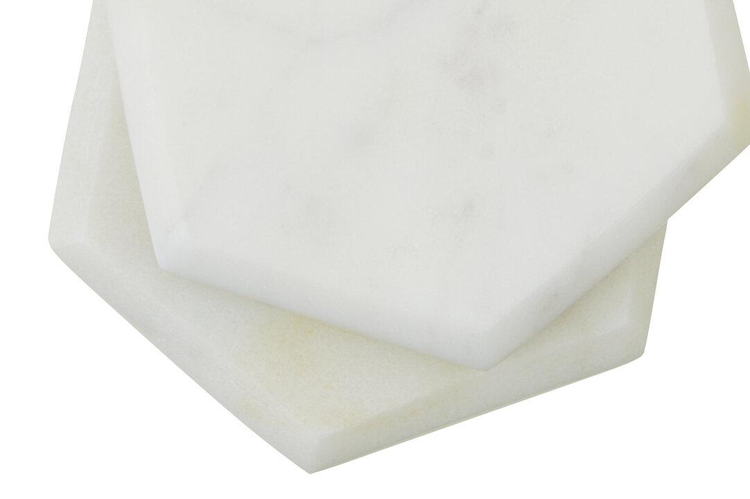 4x Coaster Marble White 4