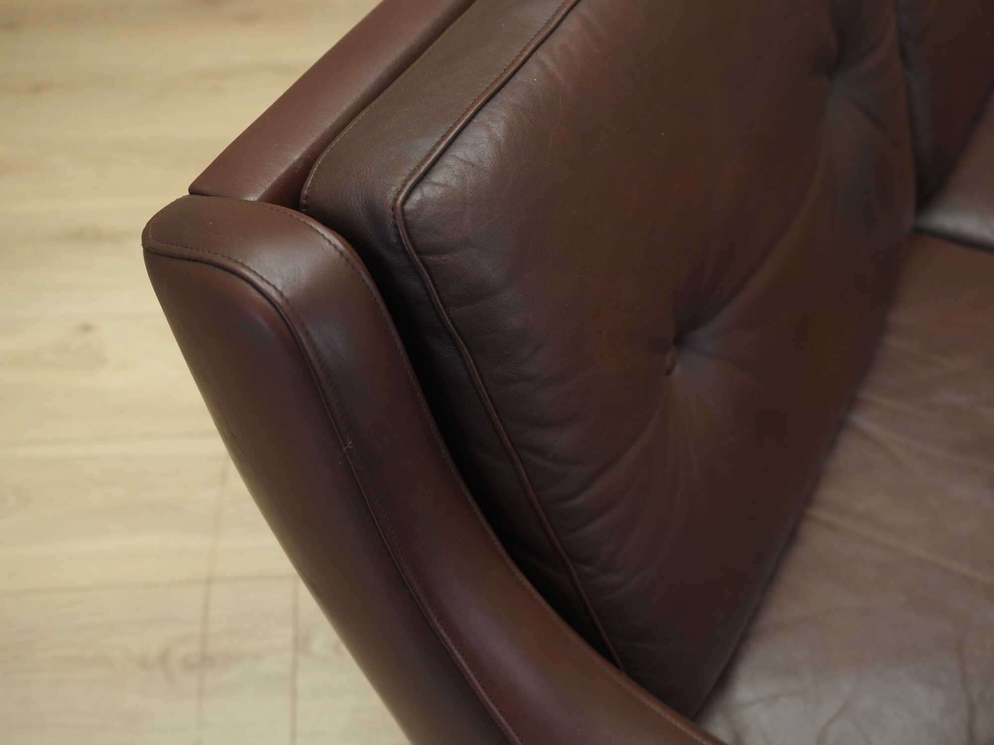 Sofa Leder Braun 1960er Jahre 6