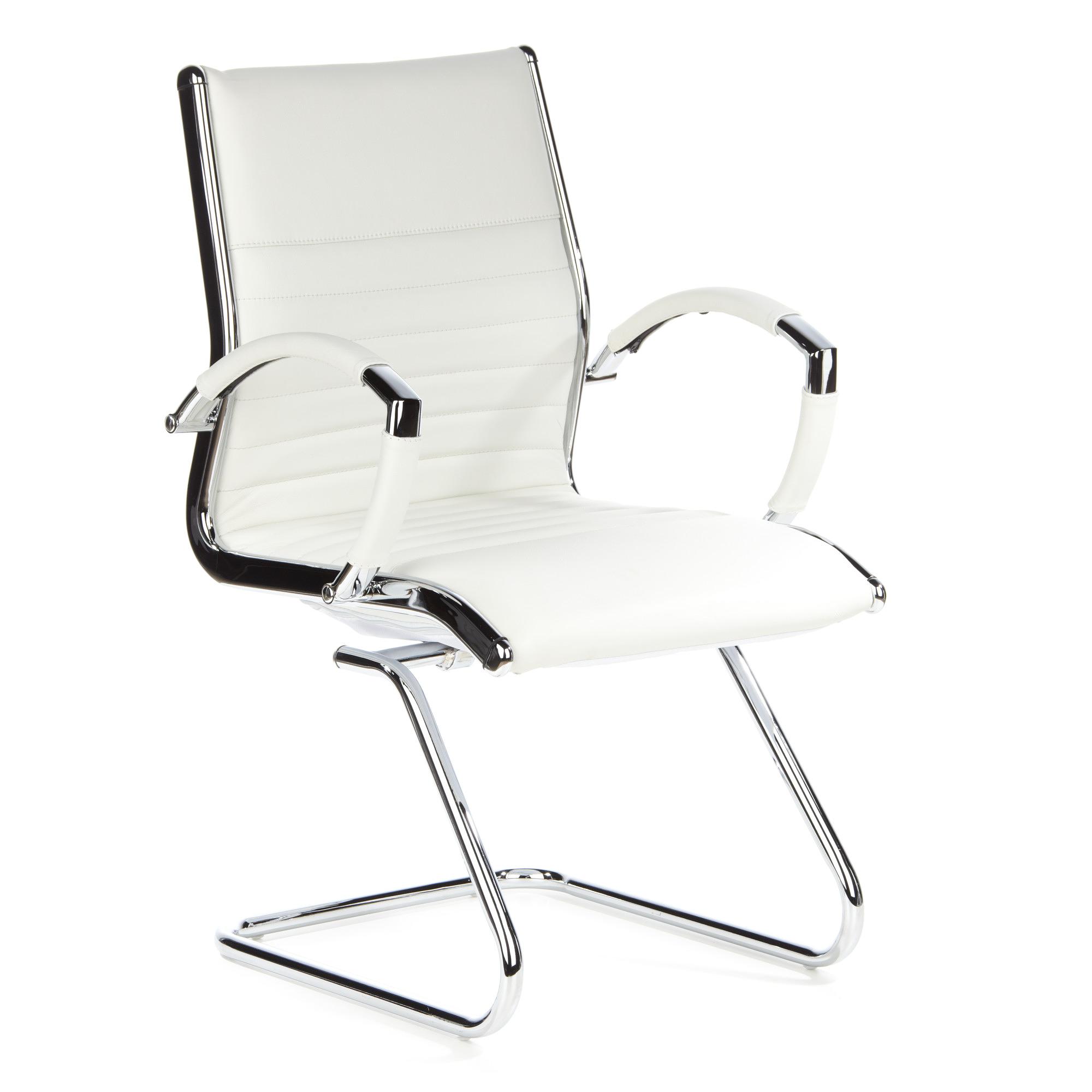 PARMA V Chair Cantilever Leather White 1