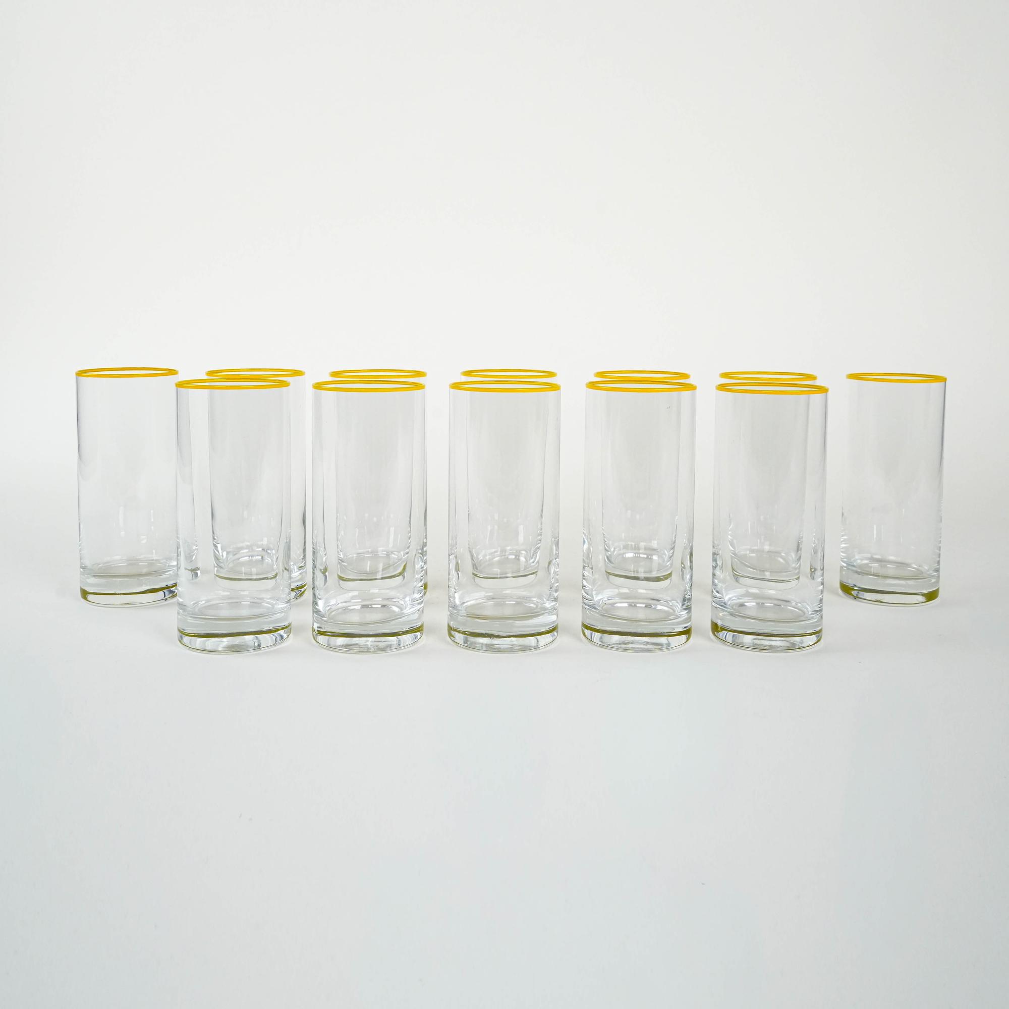 Set di bicchieri Highball trasparenti anni '70 1