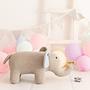 Elefant Stofftier Baumwolle Grau Pink 0