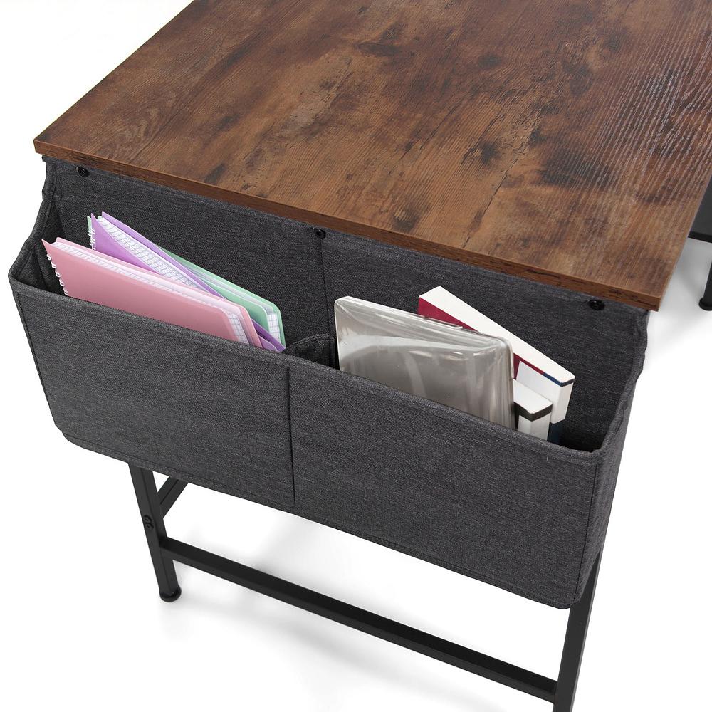 WORKSPACE H I  Desk + Shelf Wood Black 3