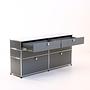 Sideboard 3x3 mit Flügeltüren & Schiebeschubladen Silbergrau 1