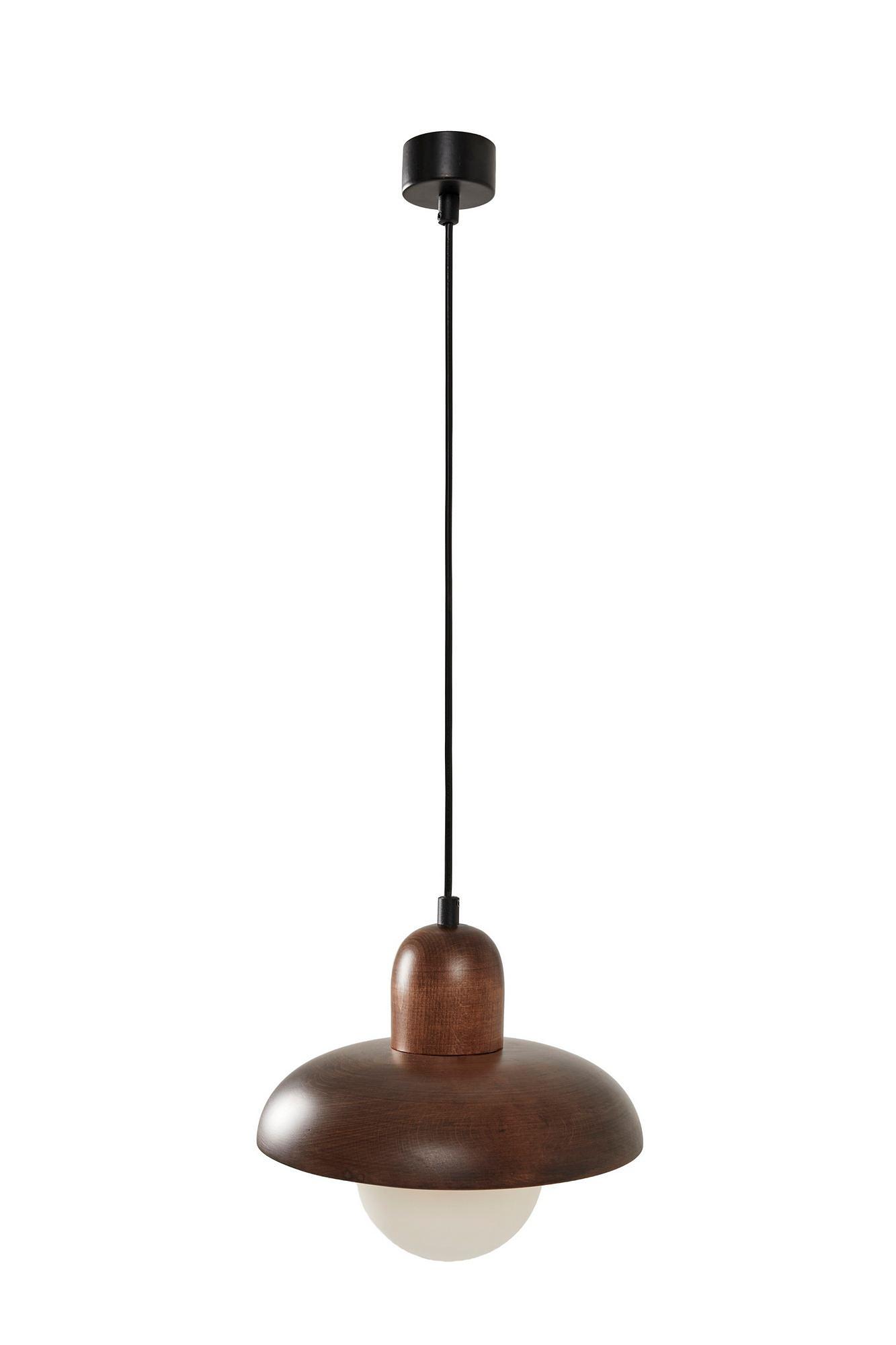 Hand Pendant Light Walnut Wood Brown 3