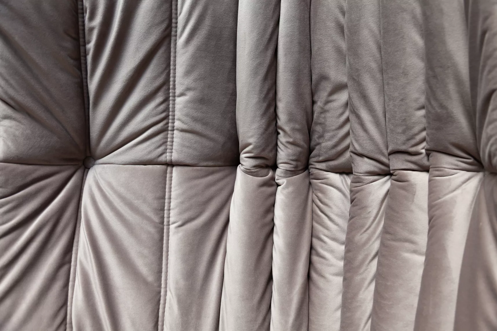 Togo Lounge Set 3 pezzi Velluto Grigio caldo 8