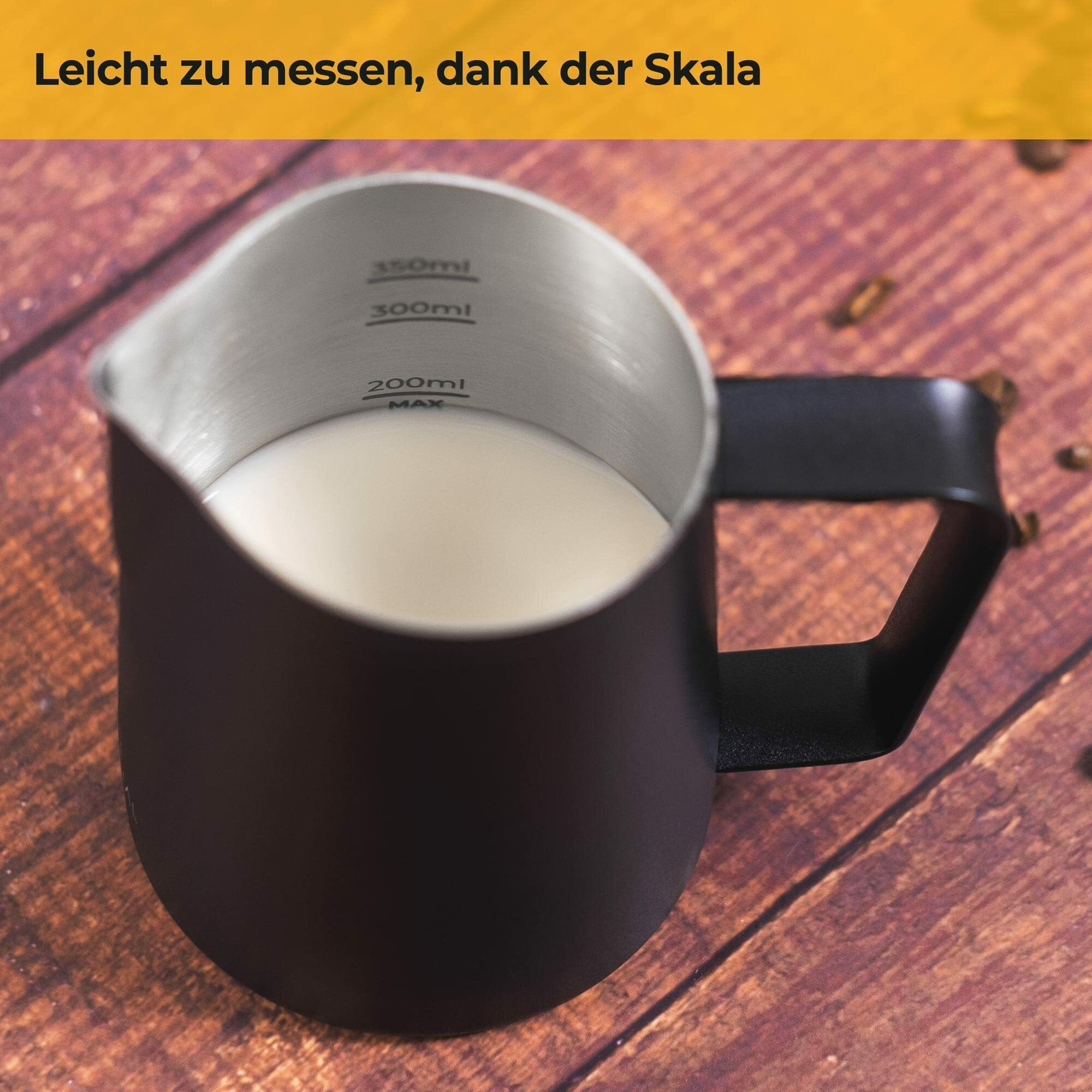 Milchkännchen Edelstahl Schwarz 350 ml 7