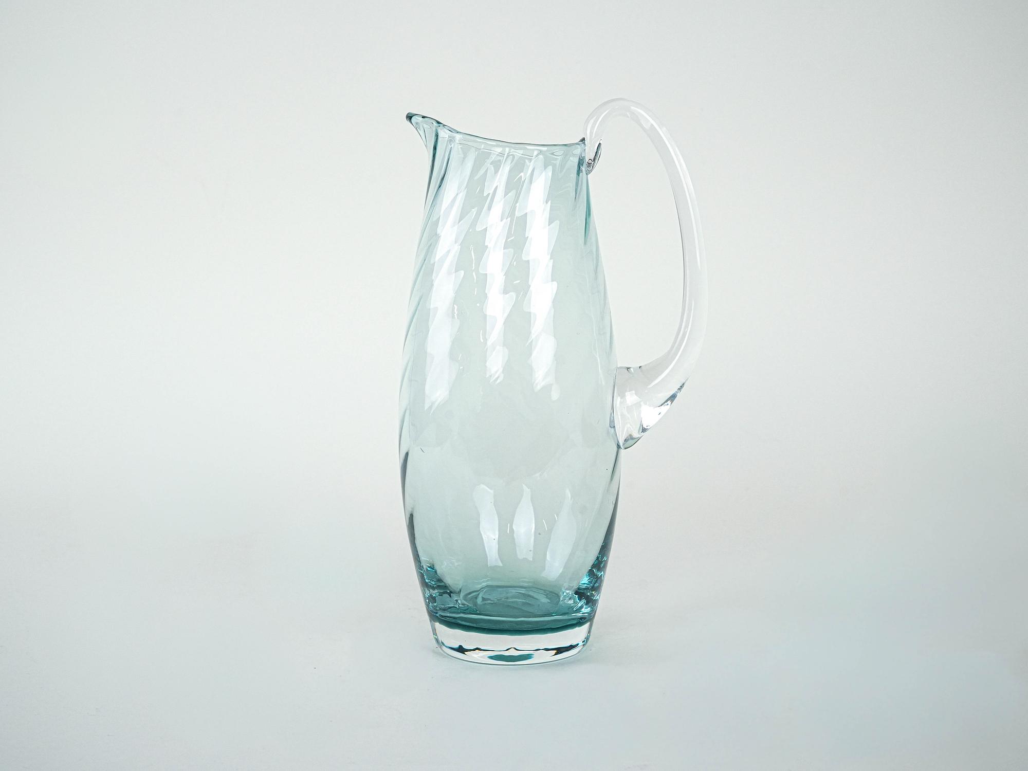 Glass jug Light blue 1970s 2