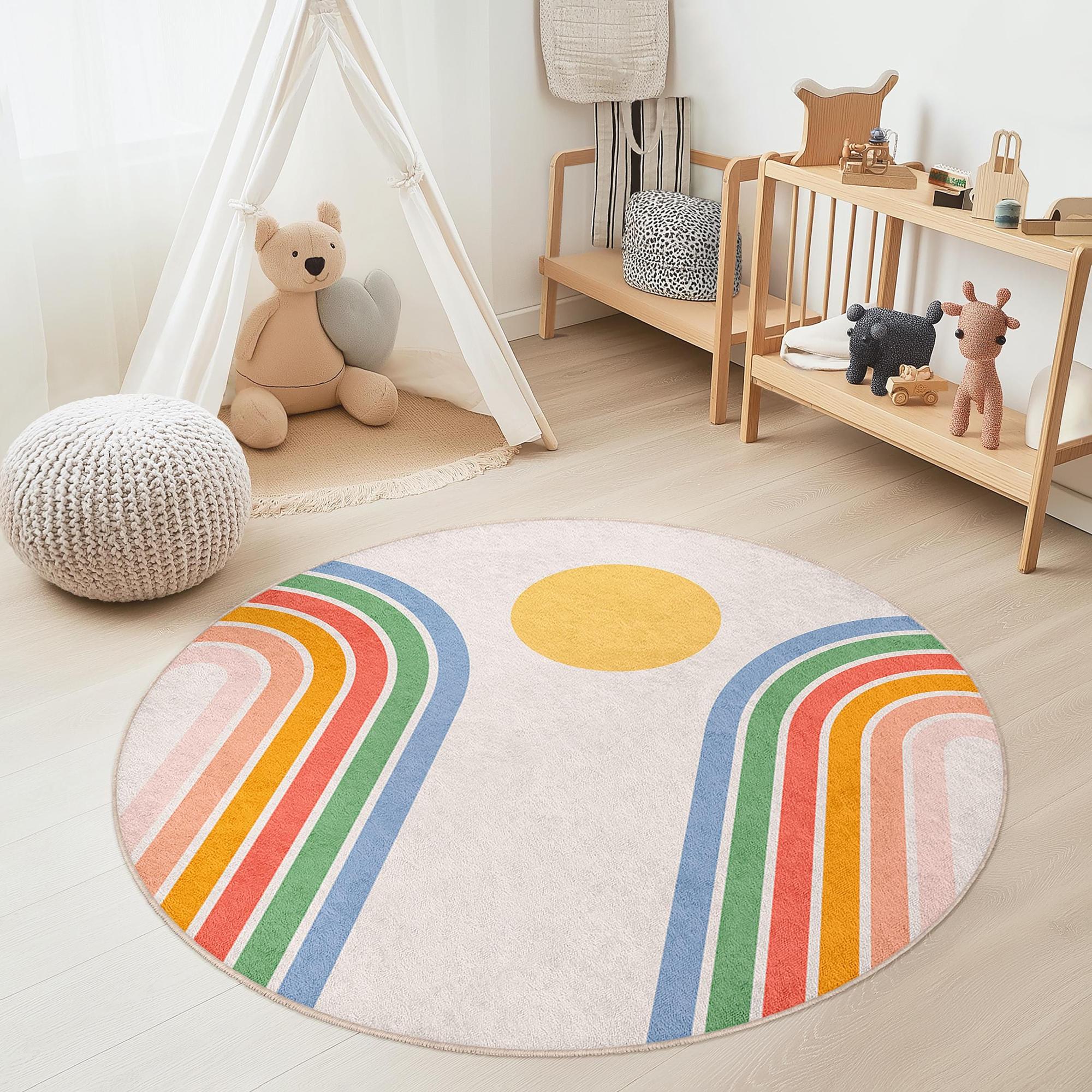 Tappeto per bambini arcobaleno multicolore Ø180cm 3