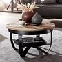 Coffee table Nasp solid mango metal black 3