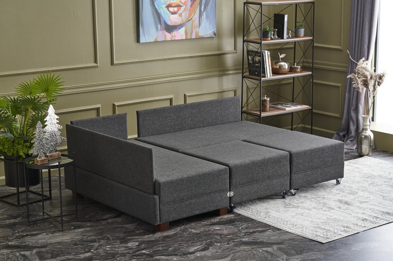 Fly Corner Sofa Left with 2 Stools Anthracite 2