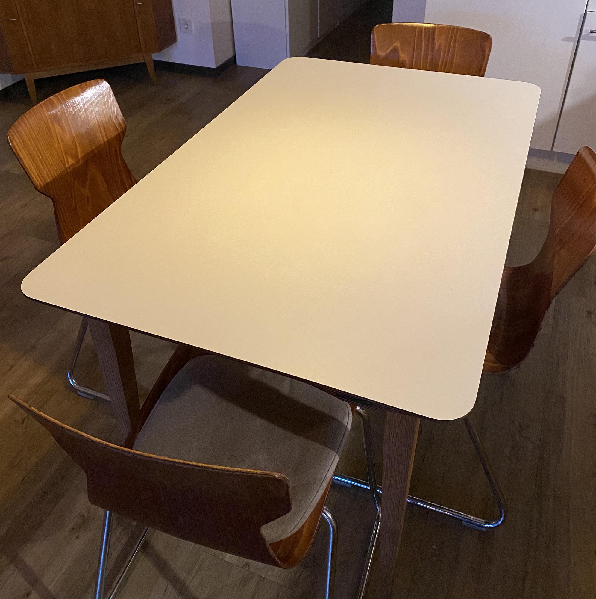 Beluga Esstisch Holz Weiß Natur 120x75cm 0