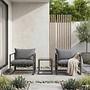Loungesessel Moda 3er Set Stahl Webstoff Grau 2